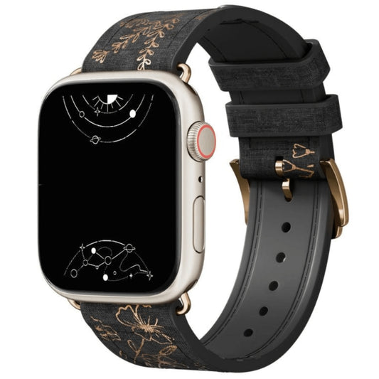 Satura Engraved Flower Silicone Band