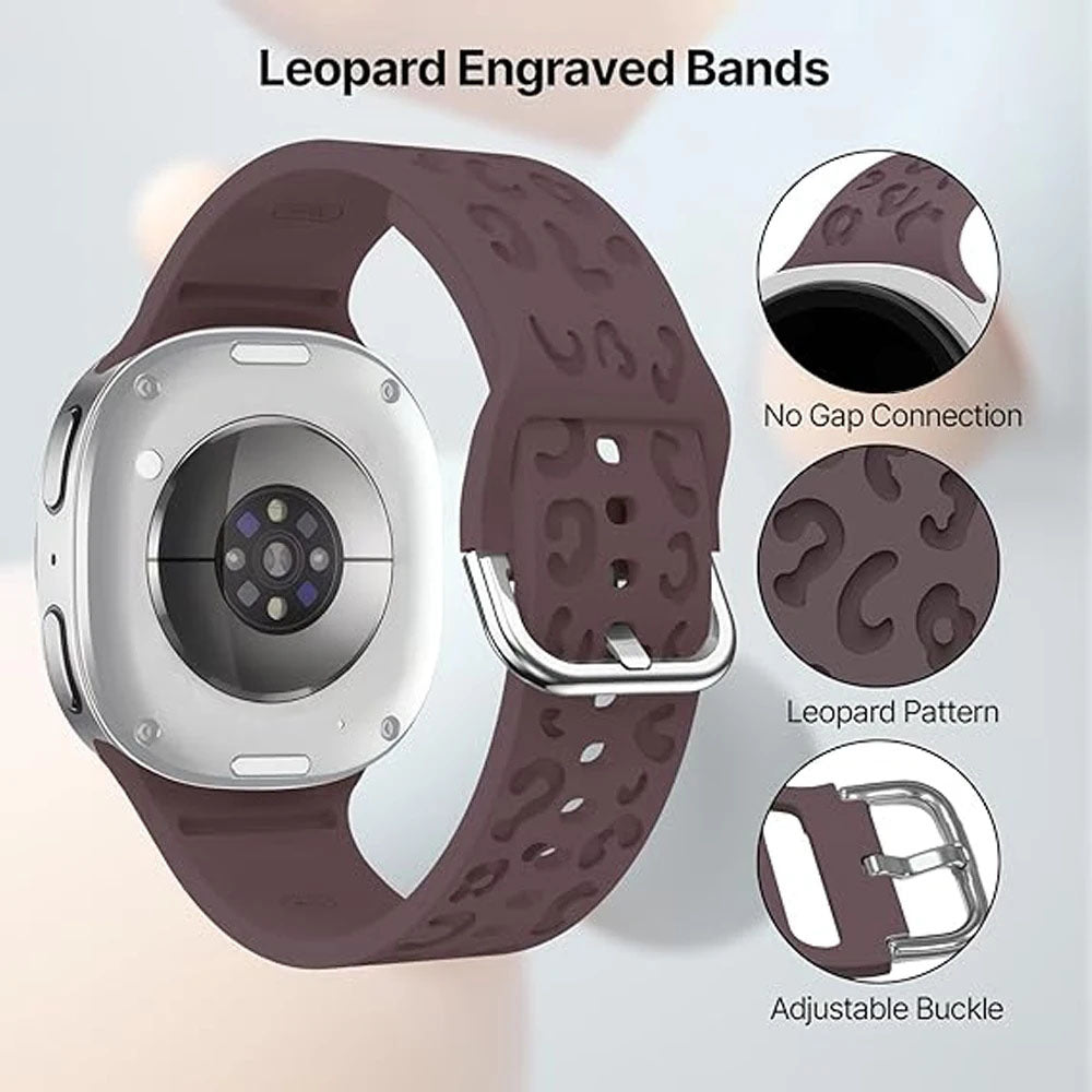 Diruo Engraved Leopard Silicone Band For Galaxy Watch 8 - Astra Straps