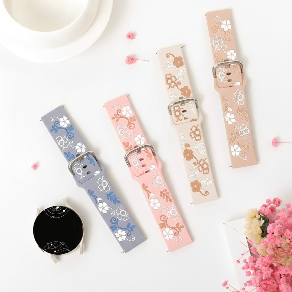 Teneo Engraved Floral Silicone Galaxy Band - Astra Straps
