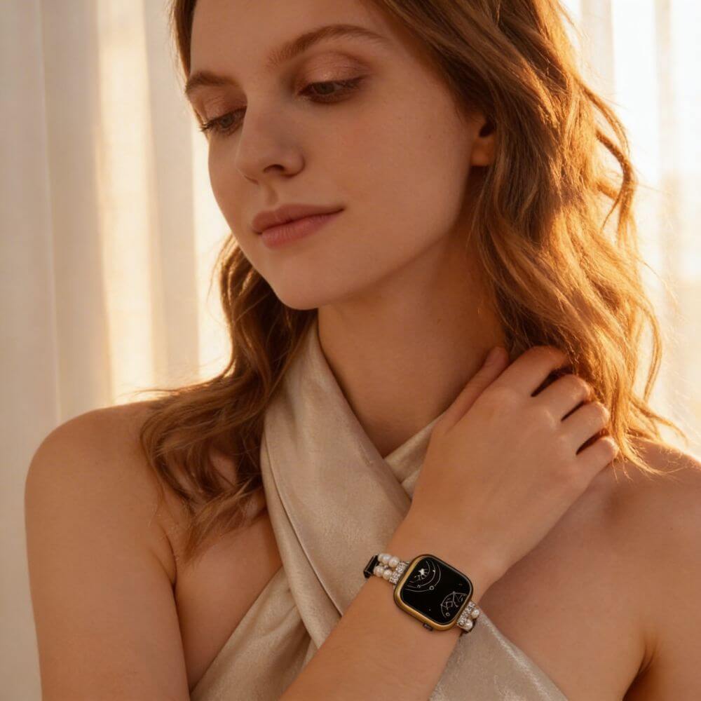 Venusta Stainless Steel Pearl Band - Astra Straps